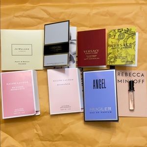 Woman mixed scent samples